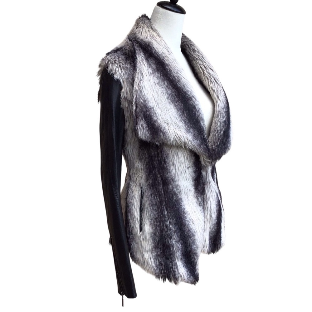 Stella & Jaime Chamonix Genuine Leather & Faux Fur Jacket Size Small - Picture 7 of 14